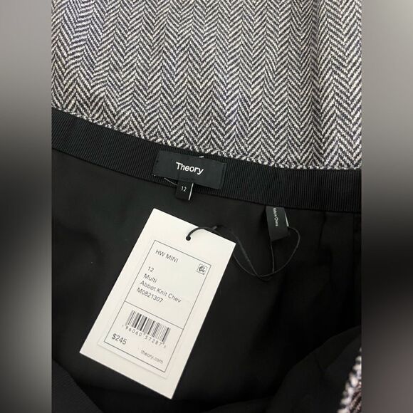 THEORY Abbot Herringbone Mini Skirt NWT Size 12 - Picture 8 of 8